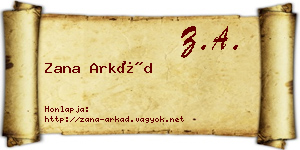 Zana Arkád névjegykártya
