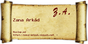 Zana Arkád névjegykártya